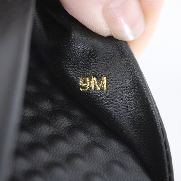 Joan Oloff Sandal Sz 9 M Black Slip On Leather Rubber Sandals - Picture 12 of 13